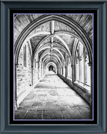 Stitching Jules Design Cross Stitch Pattern Instant PDF Download - $13 Walkway Architecture Building Monochrome Cross Stitch Needlepoint Embroidery Pattern - Instant Download - Pattern Keeper Ready