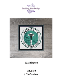 Thumbnail for Stitching Jules Design Cross Stitch Pattern Washington State Seattle US America Counted Cross Stitch Pattern | Instant Download PDF