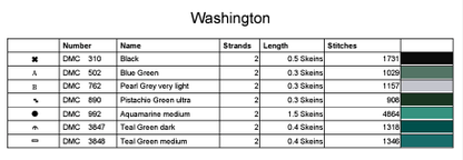 Stitching Jules Design Cross Stitch Pattern Washington State Seattle US America Counted Cross Stitch Pattern | Instant Download PDF