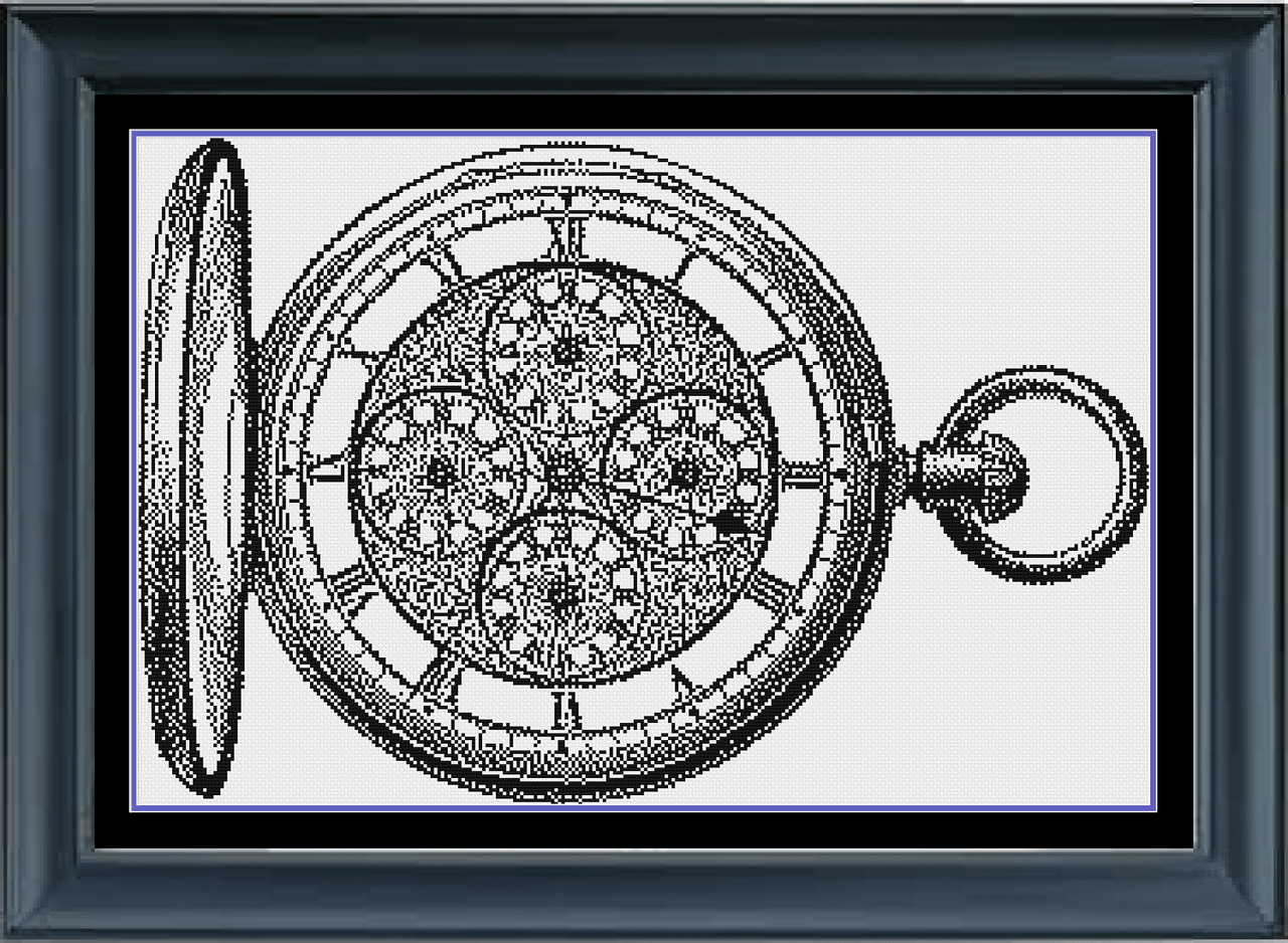 Stitching Jules Design Cross Stitch Pattern Digital PDF Download - $10 Watch Cross Stitch Pattern | Time Piece Cross Stitch Pattern | Blackwork | Physical And Instant PDF Download Pattern Options