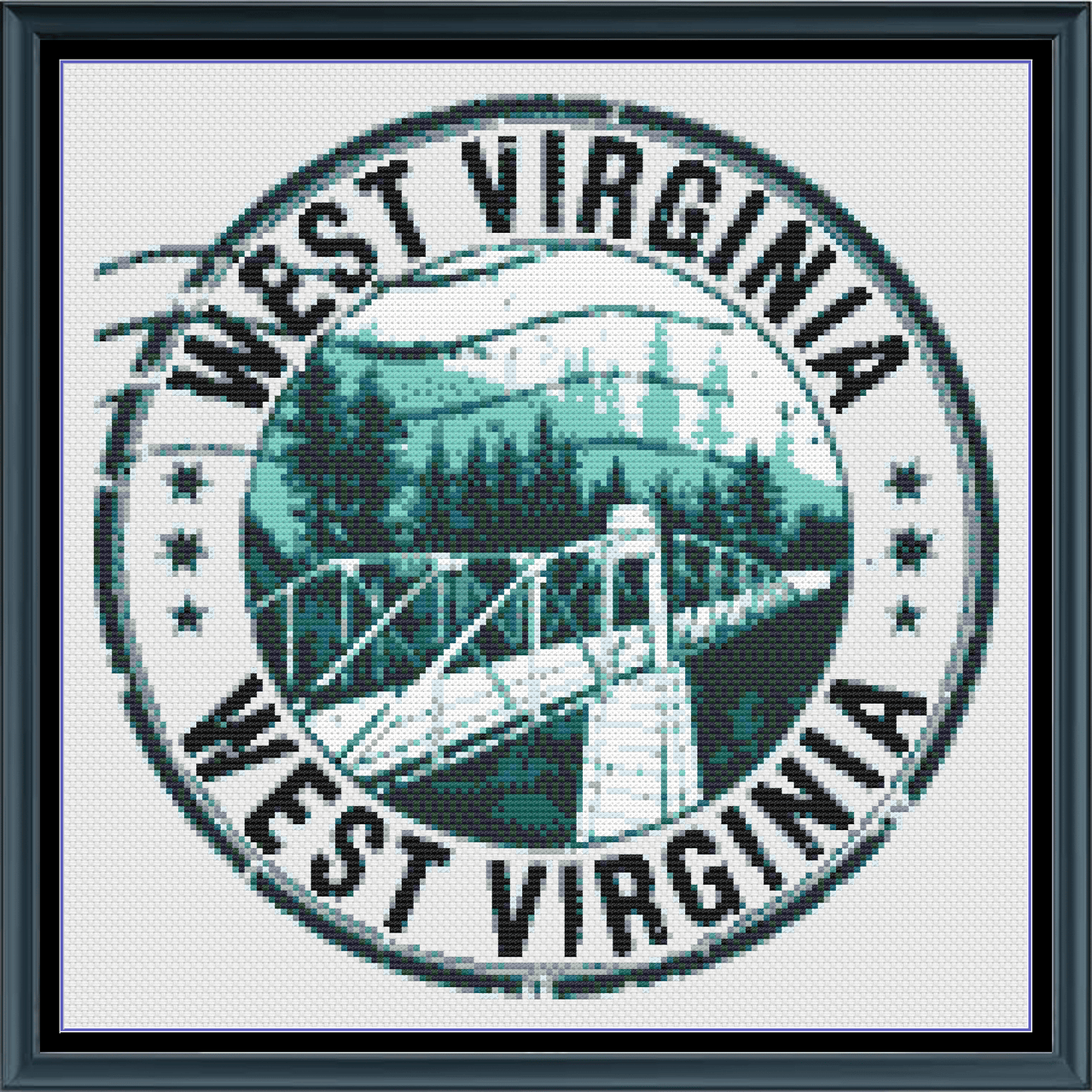 Stitching Jules Design Cross Stitch Pattern West Virginia US State Counted Cross Stitch Pattern | Instant Download PDF