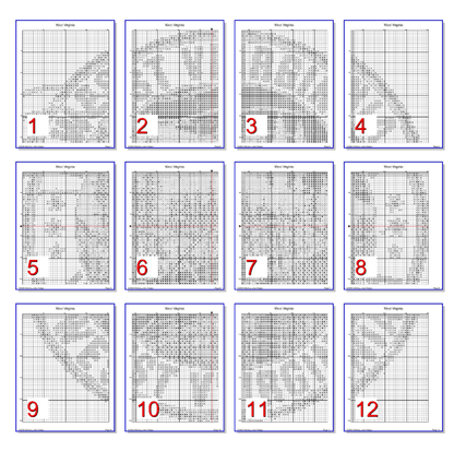 Stitching Jules Design Cross Stitch Pattern West Virginia US State Counted Cross Stitch Pattern | Instant Download PDF