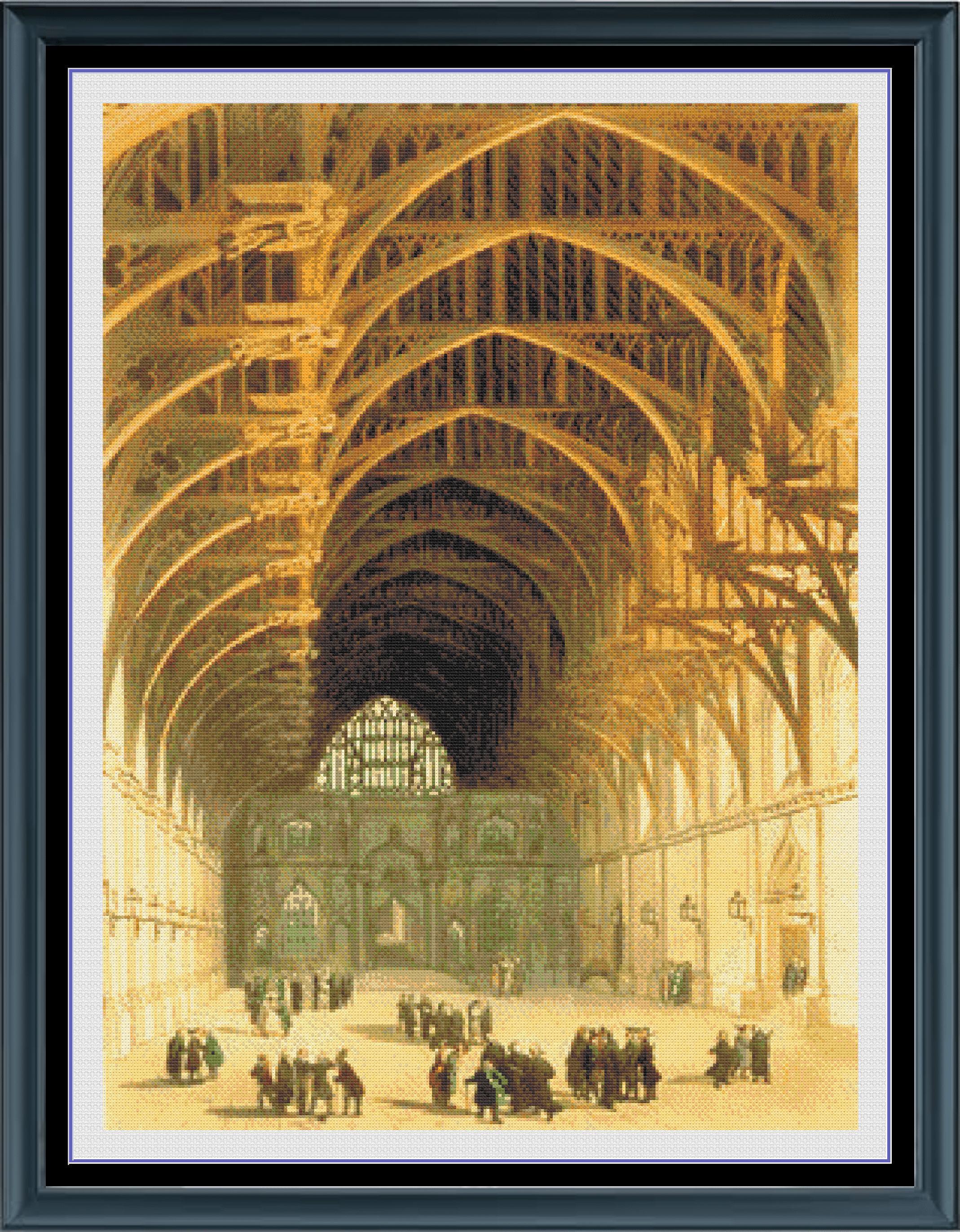 Stitching Jules Design Cross Stitch Pattern Westminster Hall England Painting Vintage Full Coverage Counted Cross-Stitch Pattern (Digital Download)