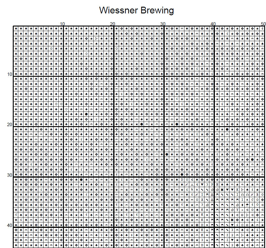 Stitching Jules Design Cross Stitch Pattern Wiessner Brewery Vintage Baltimore Ad Large Full Coverage Counted Cross-Stitch Pattern (Digital Download)
