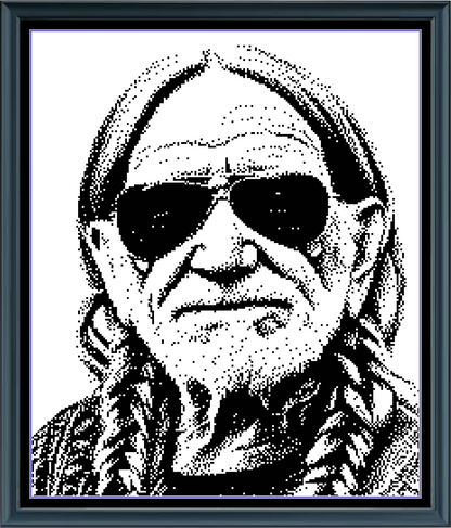 Stitching Jules Design Cross Stitch Pattern Willie Country Singer Famous Icon Monochrome Counted Cross Stitch Pattern Digital Download