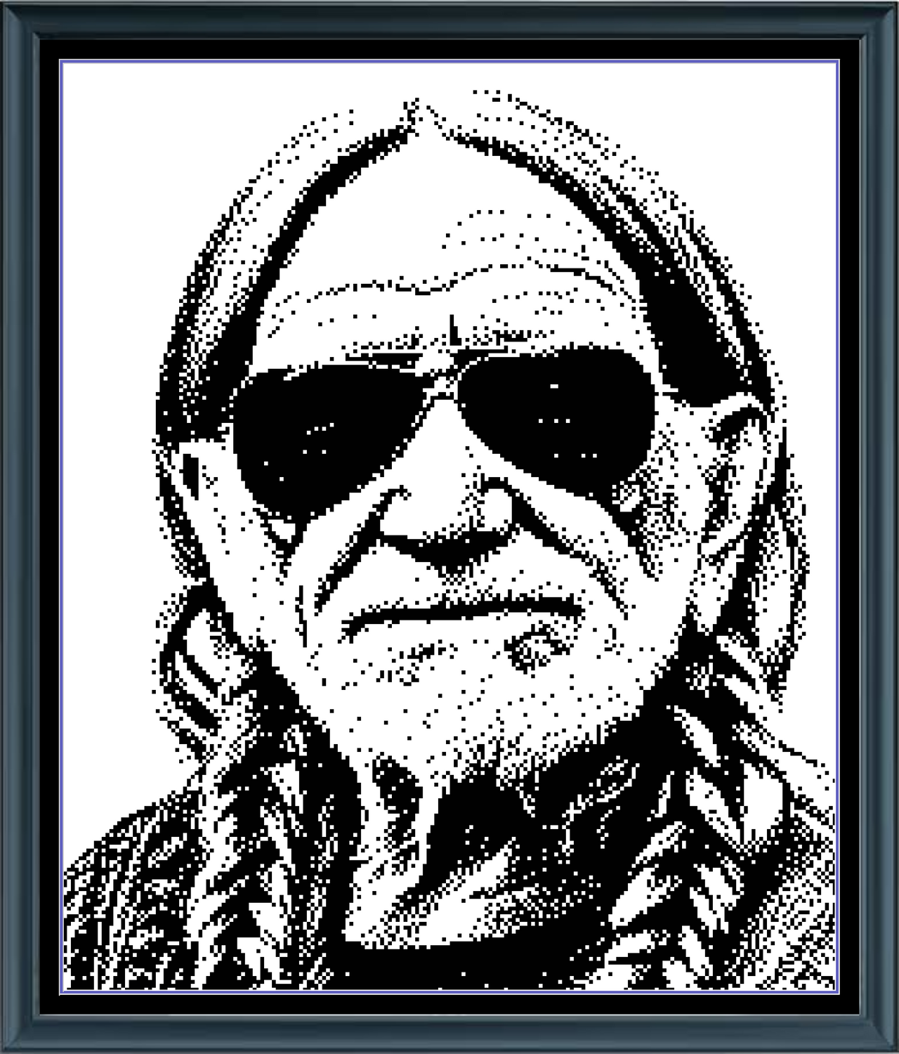 Stitching Jules Design Cross Stitch Pattern Willie Country Singer Famous Icon Monochrome Counted Cross Stitch Pattern Digital Download