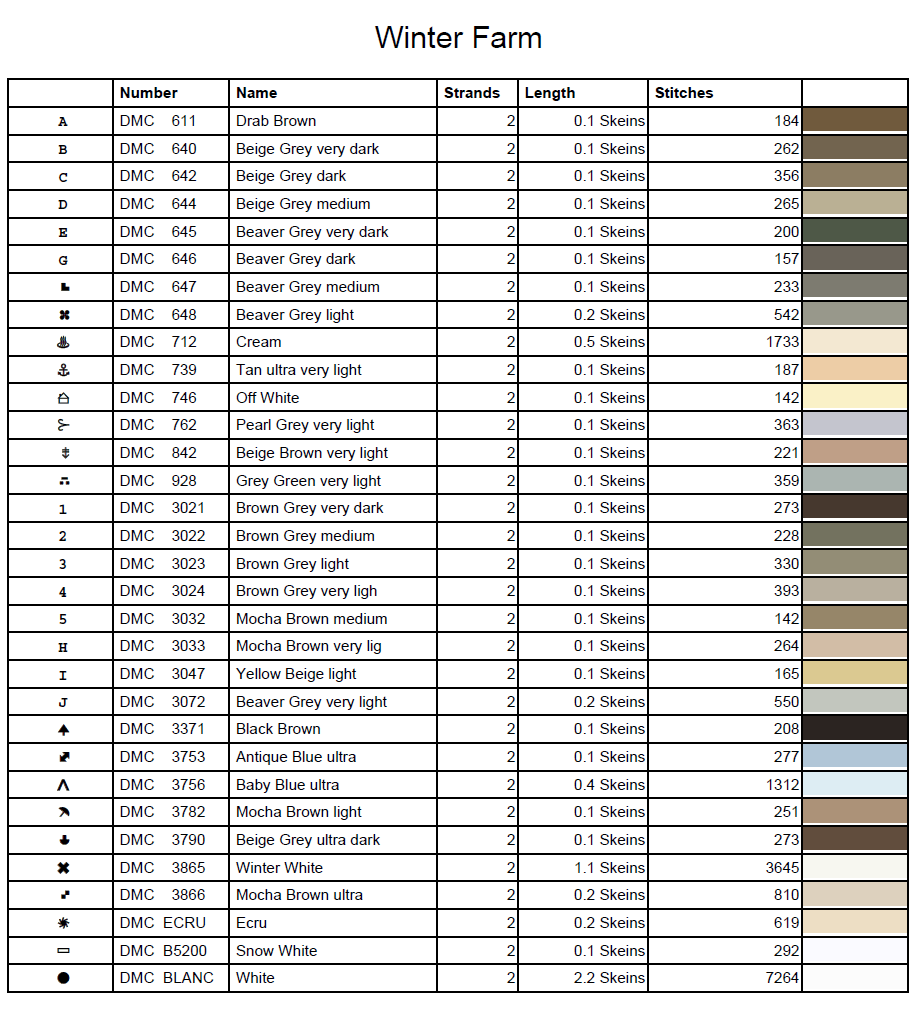 Stitching Jules Design Cross Stitch Pattern Winter Country Farm Full Coverage Counted Cross-Stitch Pattern (Digital Download)