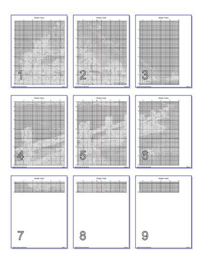 Stitching Jules Design Cross Stitch Pattern Winter Country Farm Full Coverage Counted Cross-Stitch Pattern (Digital Download)