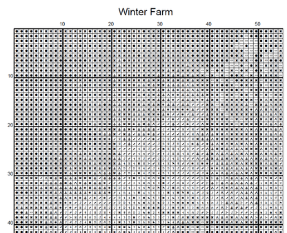 Stitching Jules Design Cross Stitch Pattern Winter Country Farm Full Coverage Counted Cross-Stitch Pattern (Digital Download)