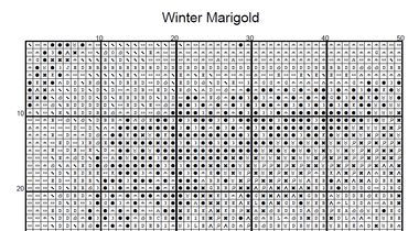 Stitching Jules Design Cross Stitch Pattern Winter Marigold Flower Floral Full Coverage Counted Cross-Stitch Pattern (Digital Download)