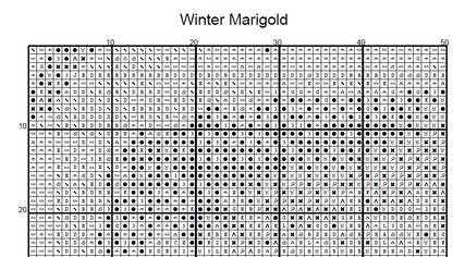 Stitching Jules Design Cross Stitch Pattern Winter Marigold Flower Floral Full Coverage Counted Cross-Stitch Pattern (Digital Download)
