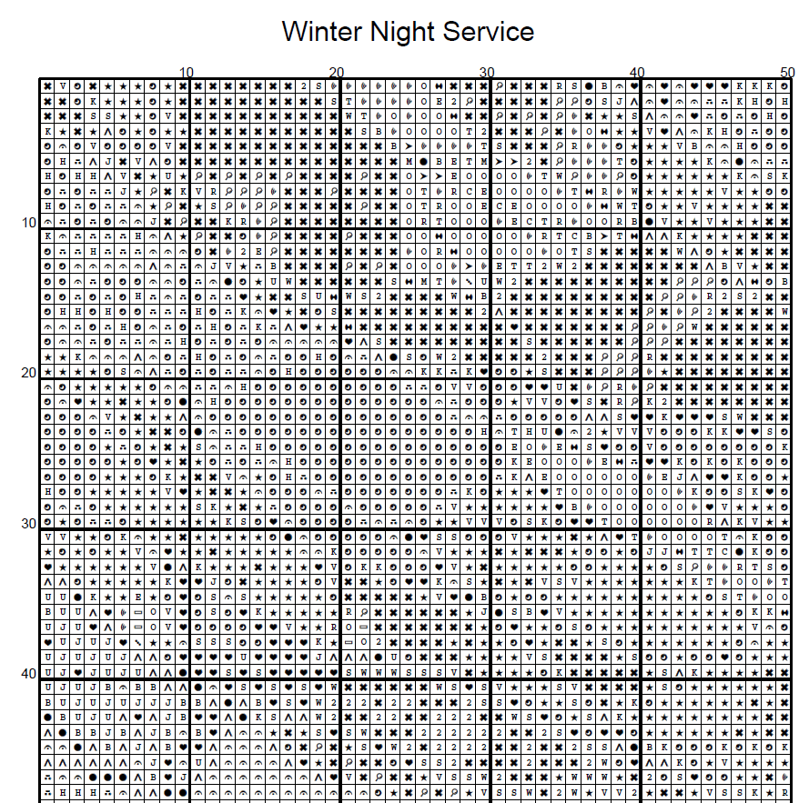 Stitching Jules Design Cross Stitch Pattern Winter Night Church Full Coverage Counted Cross-Stitch Pattern (Digital Pattern)