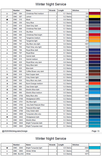 Stitching Jules Design Cross Stitch Pattern Winter Night Church Full Coverage Counted Cross-Stitch Pattern (Digital Pattern)