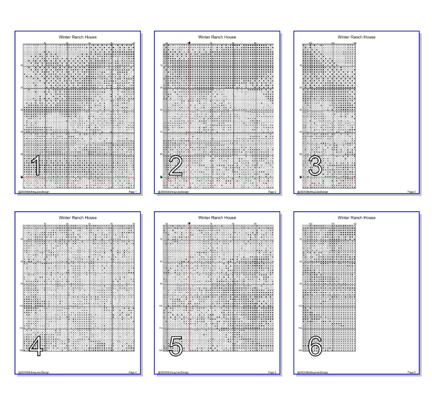 Stitching Jules Design Cross Stitch Pattern Winter Ranch House Farm Full Coverage Mini Counted Cross-Stitch Pattern (Digital Download)