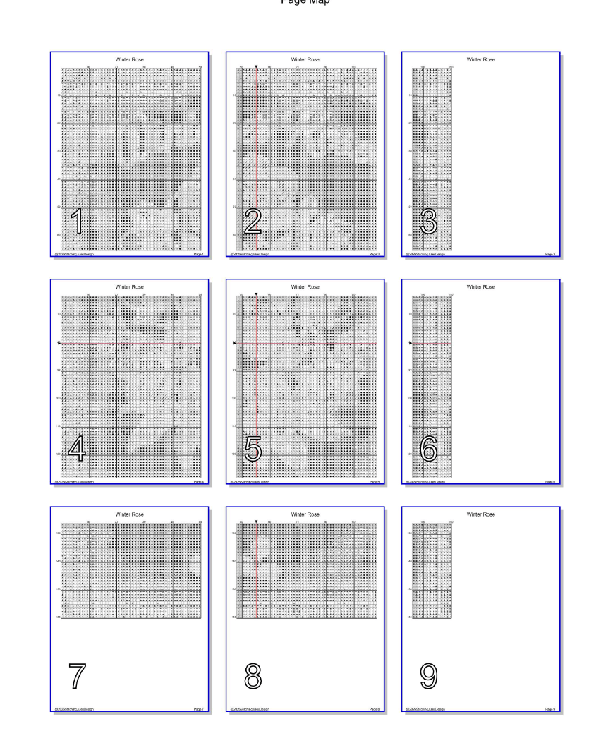 Stitching Jules Design Cross Stitch Pattern Winter Rose Flower Full Coverage Counted Cross-Stitch Pattern (Digital Download)