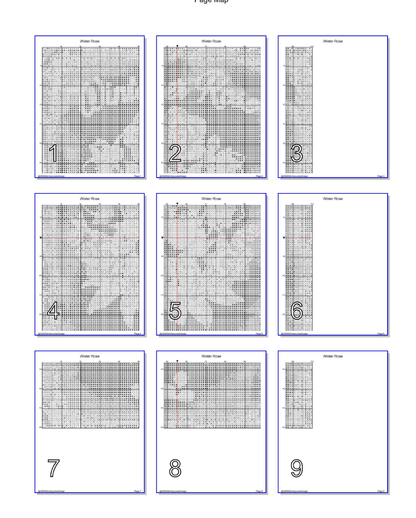 Stitching Jules Design Cross Stitch Pattern Winter Rose Flower Full Coverage Counted Cross-Stitch Pattern (Digital Download)