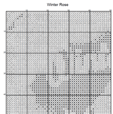 Stitching Jules Design Cross Stitch Pattern Winter Rose Flower Full Coverage Counted Cross-Stitch Pattern (Digital Download)