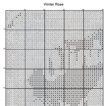 Stitching Jules Design Cross Stitch Pattern Winter Rose Flower Full Coverage Counted Cross-Stitch Pattern (Digital Download)
