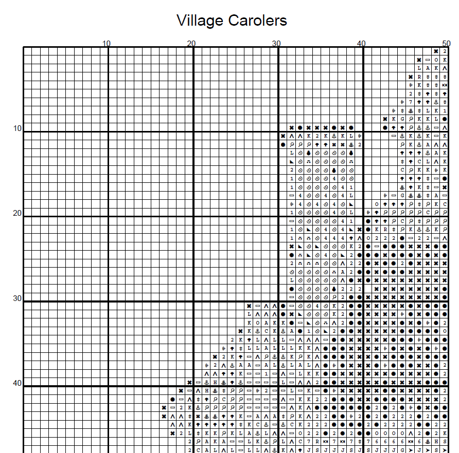 Stitching Jules Design Cross Stitch Pattern Winter Village Christmas Carolers Counted Cross-Stitch Pattern (Digital Download)