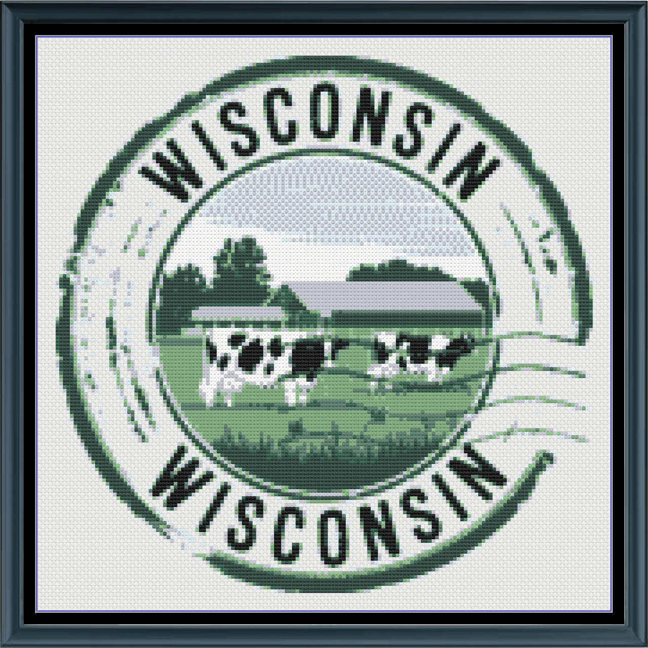 Stitching Jules Design Cross Stitch Pattern Wisconsin US State Counted Cross Stitch Pattern | Instant Download PDF