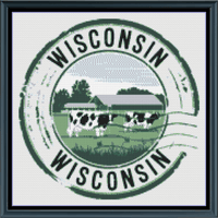 Thumbnail for Stitching Jules Design Cross Stitch Pattern Wisconsin US State Counted Cross Stitch Pattern | Instant Download PDF