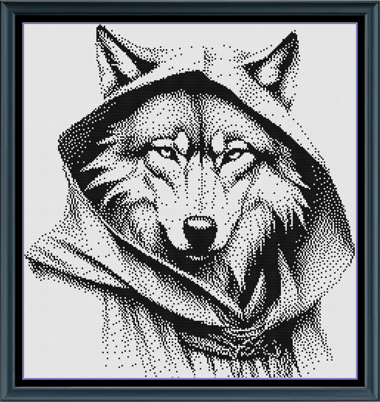 Stitching Jules Design Cross Stitch Pattern Wolf in Disguise Monochrome