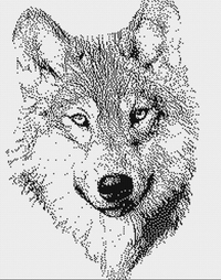 Thumbnail for Stitching Jules Design Cross Stitch Pattern Wolf Monochromatic Cross Stitch Digital Downloadable Pattern