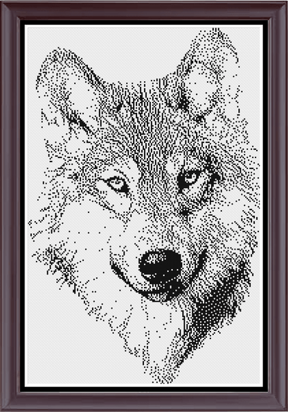 Stitching Jules Design Cross Stitch Pattern Wolf Monochromatic Cross Stitch Digital Downloadable Pattern