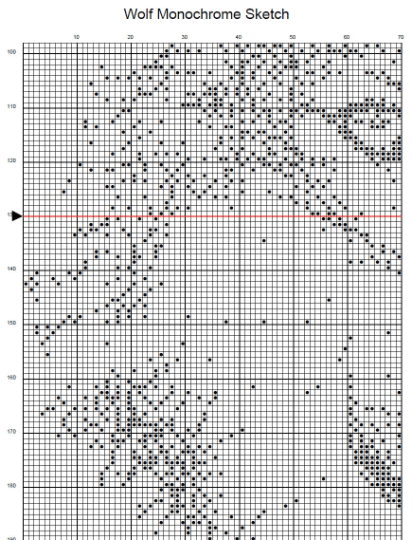 Stitching Jules Design Cross Stitch Pattern Wolf Monochromatic Cross Stitch Digital Downloadable Pattern