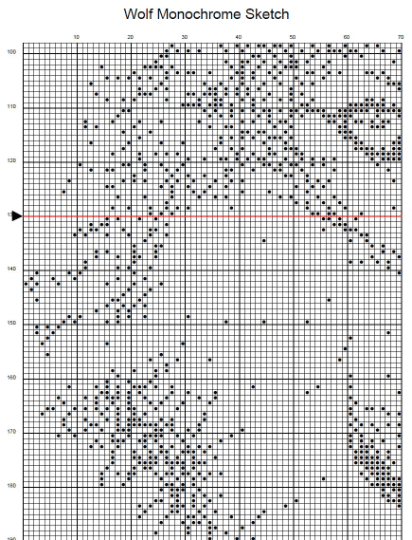 Wolf Monochrome Counted Cross Stitch | Instant Download PDF - Stitching ...