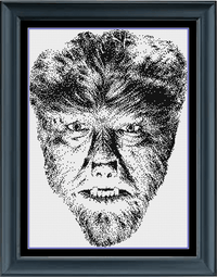 Thumbnail for Stitching Jules Design Cross Stitch Pattern Wolfman Halloween Classic Horror Movie Cross Stitch Pattern Instant PDF Download