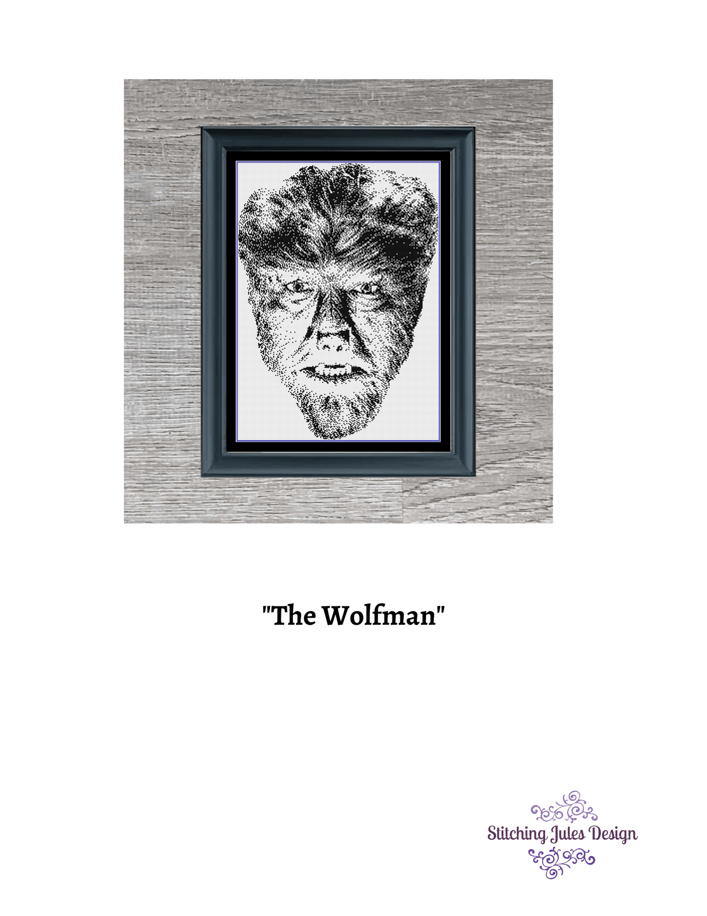 Stitching Jules Design Cross Stitch Pattern Wolfman Halloween Classic Horror Movie Cross Stitch Pattern Instant PDF Download