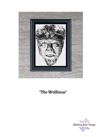 Stitching Jules Design Cross Stitch Pattern Wolfman Halloween Classic Horror Movie Cross Stitch Pattern Instant PDF Download