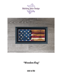 Thumbnail for Stitching Jules Design Cross Stitch Pattern Wooden American Flag Counted Cross Stitch Pattern | Instant Download PDF