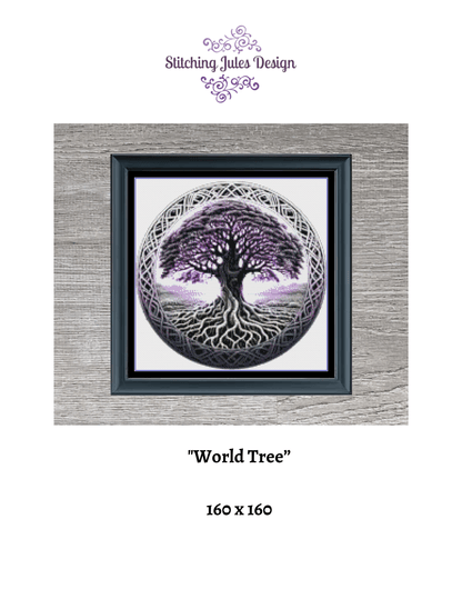 Stitching Jules Design Cross Stitch Pattern World Tree Yggdrasil Cross Stitch Pattern Instant PDF Download
