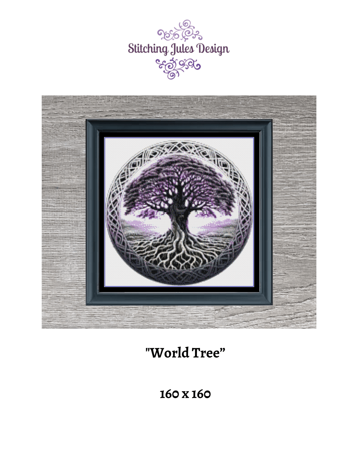 Stitching Jules Design Cross Stitch Pattern World Tree Yggdrasil Cross Stitch Pattern Instant PDF Download