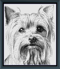 Thumbnail for Stitching Jules Design Cross Stitch Pattern Yorkshire Terrier Monochrome