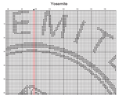 Stitching Jules Design Cross Stitch Pattern Yosemite National Park California Nature Monochrome Counted Cross Stitch Pattern Digital Download