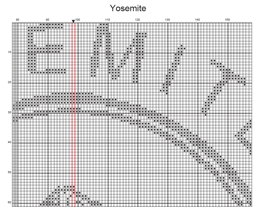 Stitching Jules Design Cross Stitch Pattern Yosemite National Park California Nature Monochrome Counted Cross Stitch Pattern Digital Download