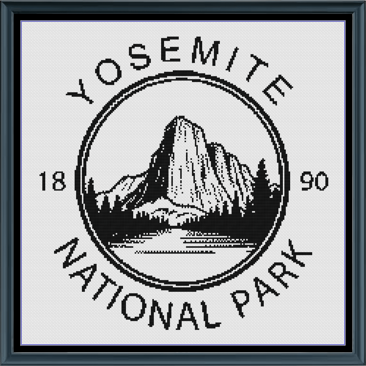 Stitching Jules Design Cross Stitch Pattern Yosemite National Park California Nature Monochrome Counted Cross Stitch Pattern Digital Download