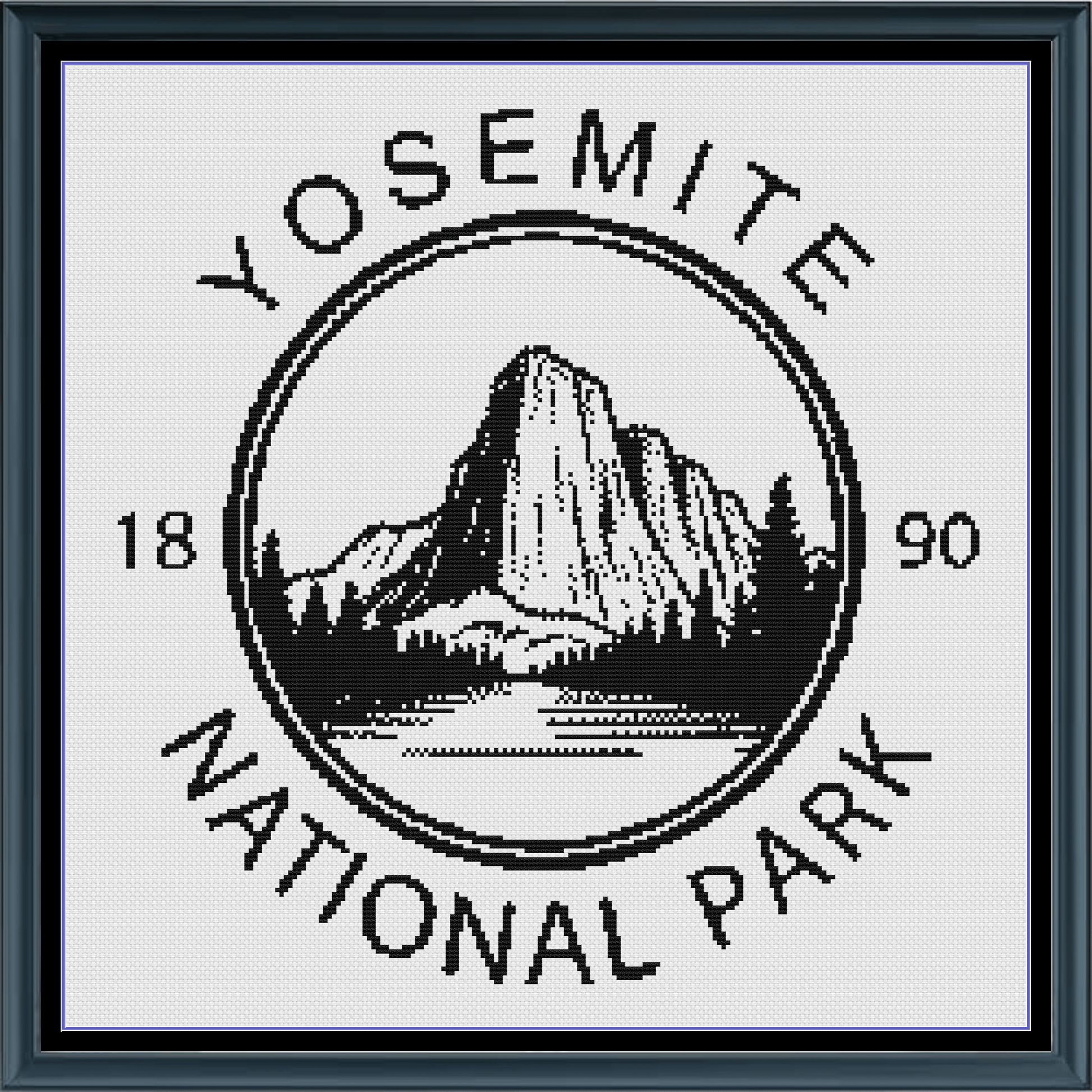 Stitching Jules Design Cross Stitch Pattern Yosemite National Park California Nature Monochrome Counted Cross Stitch Pattern Digital Download