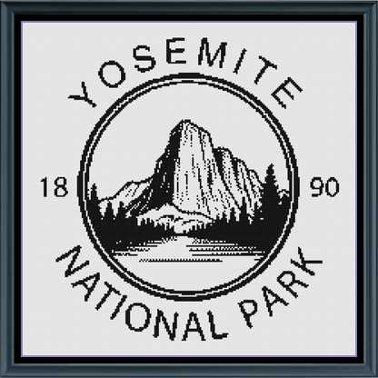 Stitching Jules Design Cross Stitch Pattern Yosemite National Park California Nature Monochrome Counted Cross Stitch Pattern Digital Download