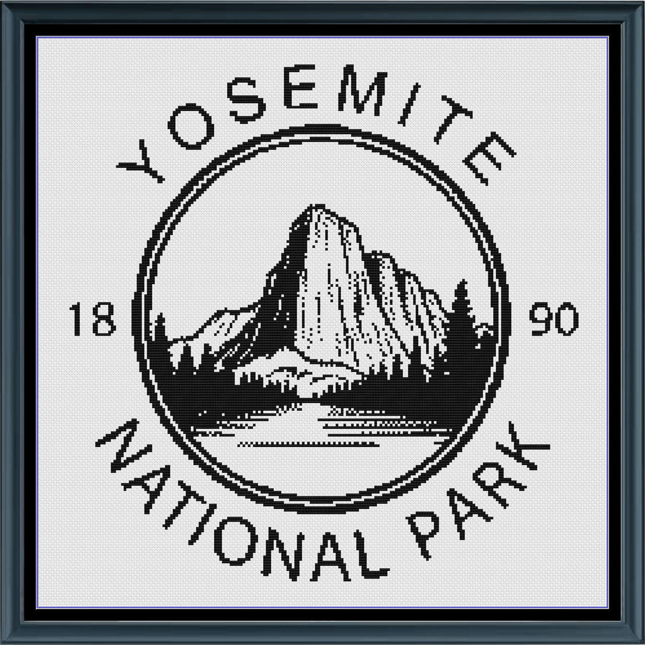 Stitching Jules Design Cross Stitch Pattern Yosemite National Park California Nature Monochrome Counted Cross Stitch Pattern Digital Download