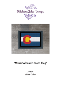 Thumbnail for Stitching Jules Design Mini Colorado State Flag Cross Stitch Pattern Instant PDF Download