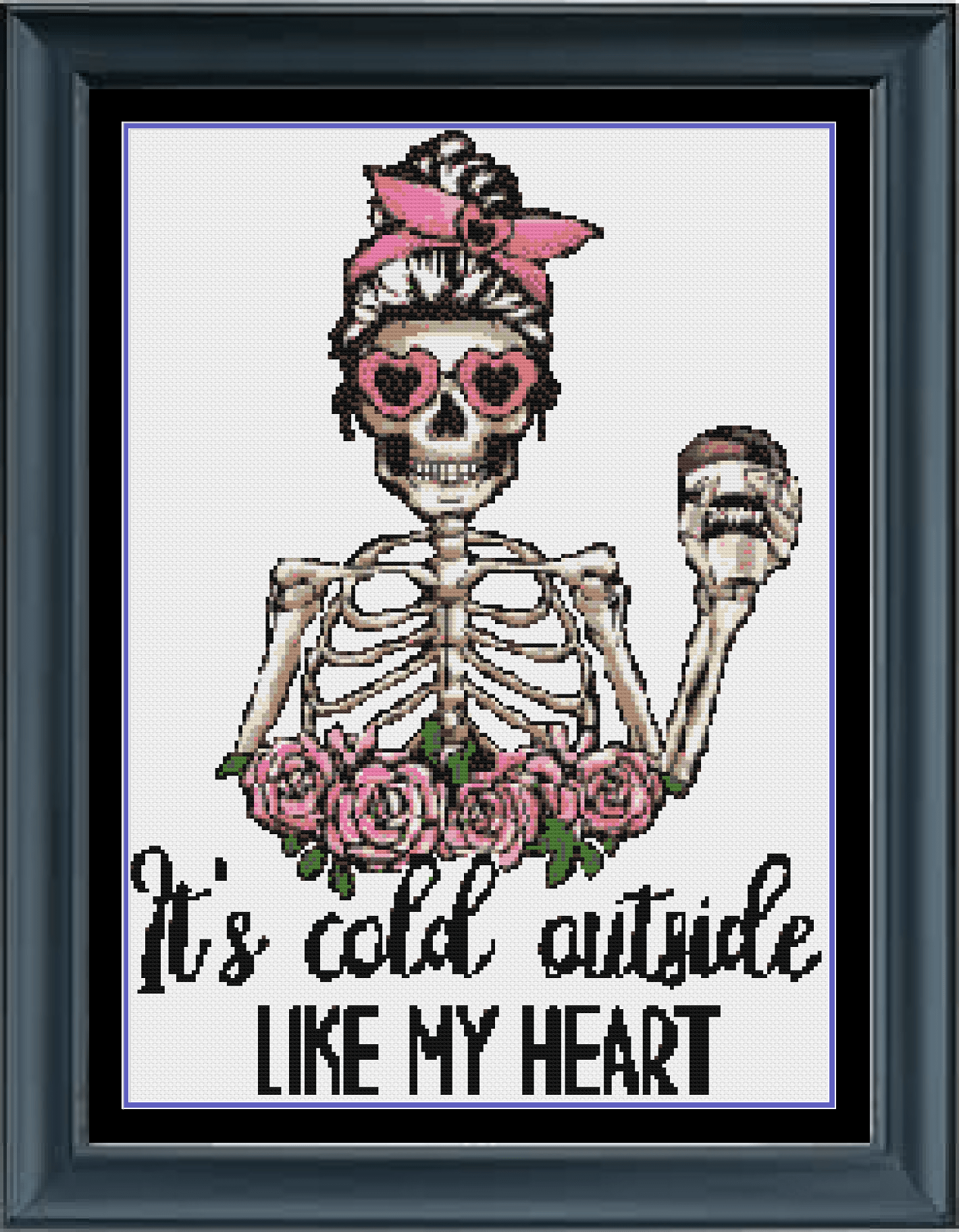 Stitching Jules Design Snarky Funny Skeleton Heart Cross Stitch Pattern | Snarky Cross Stitch | Instant Download PDF