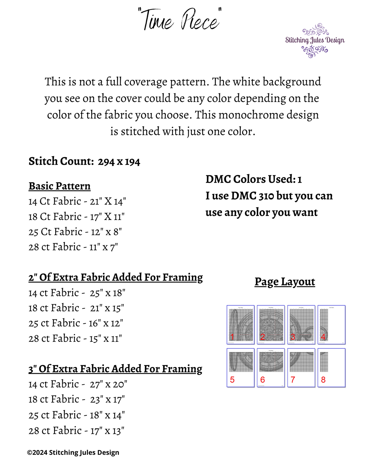 Watch Counted Cross Stitch Pattern | Clock Cross Stitch Pattern | Instant PDF Download